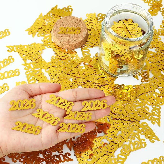 Graduation Confetti 2026, Congrats Grad Confetti Class of 2026, 60g Gold Glitter Graduation Table Scatter Centerpiece for Graduation Party Decorations Senior High School Celebration Party Supplies