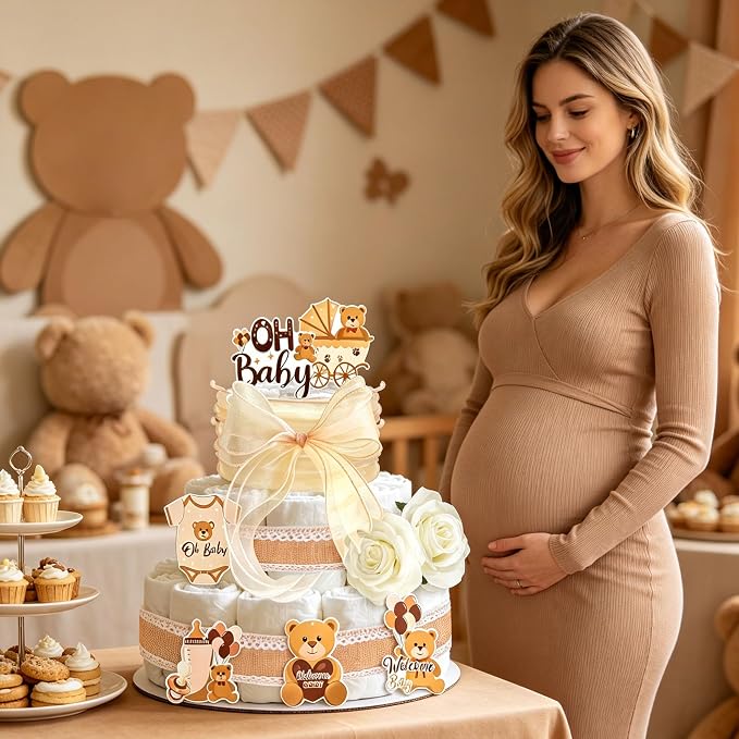 Boho Baby Shower Diaper Cake Decorating Kit Party Supplies Gender Reveal Decorations Baby Shower Gifts Cake Topper