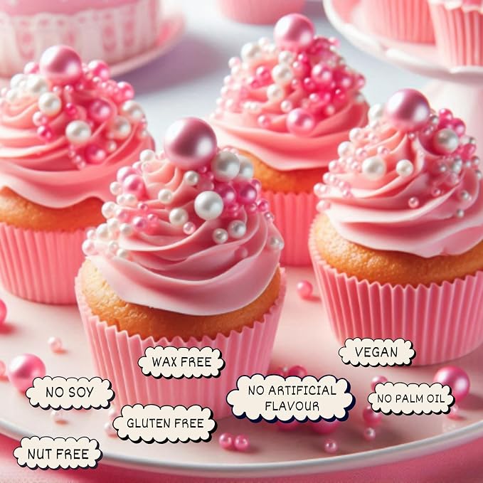 Confect Baby Pink Sprinkles – Premium Pink Pearl Cake & Cupcake Sprinkles (4.2 Oz) – Bake Stable, Soft Chew, No Synthetic Dyes – Edible Decorating Sprinkles for Cookies, Baking & Cake Decorations