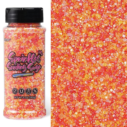 Fall Sprinkles for Baking, 5oz Edible Autumn Sanding Sugar Sprinkles for Cake Decorating Chocolate Ice Cream Toppings Cupcake Toppers Thanksgiving Party Cookies Dessert Food Supplies