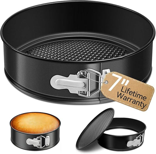 USLAI Springform Pan, 7 Inch Nonstick Cheesecake Pan with Removable Bottom, Easy to Clean, Ideal for Baking Cakes, Pies and Quiches