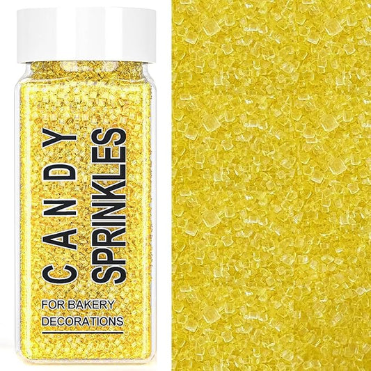 Yellow Sanding Sugar Sprinkles, 4.6 oz Edible Sparkling Sugar Crystals for Baking Topping, Cupcakes, Cookies, Ice Cream & Cake Decorating, Wedding Party Easter Christmas Supplies