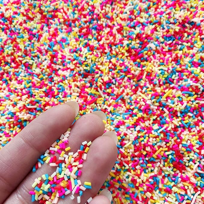 EHOPE 100G Fake Sprinkles Polymer Sprinkles Faux Sprinkles Resin Sprinkles Clay Sprinkles For Resin Fake Candy Sprinkles for Nail Art DIY Crafts Cake Phone Case (100G Sugar granules-Red)