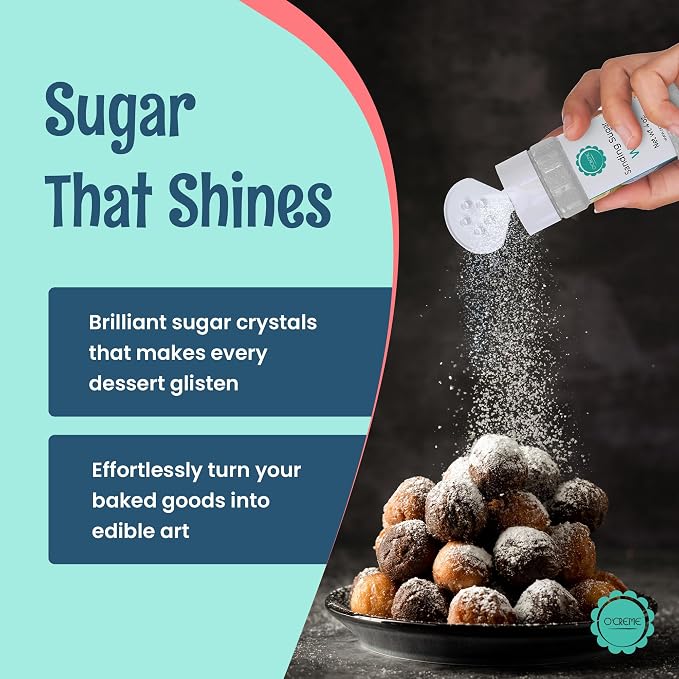 O’Creme Sanding Sugar for Cookie Decorating – Eye-Catching Green Crystals for Unique Cake Toppings – Extra Sugar for Cake Toppings, Cupcakes and Cookies – Ideal Decoration Solution - 4 Ounce, Green