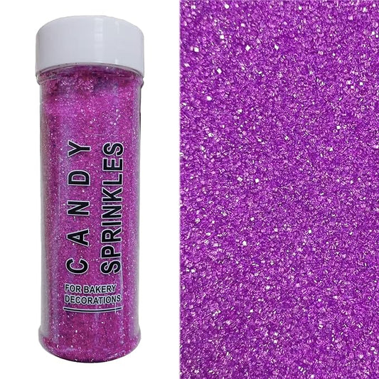 PhilaeEC Purple Sanding Sugar Edible Sparkling Crystals for Baking Cake Decoration Cookie Ice Cream Cupcake Toppers Wedding Party Valentines Halloween Christmas Supplies 5oz