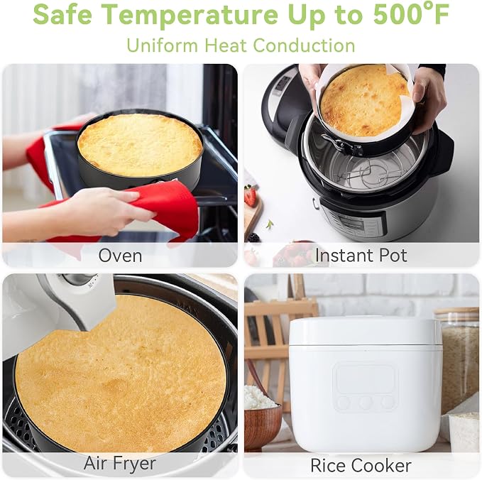 USLAI Springform Pan, 6 Inch Nonstick Mini Cheesecake Pan with Removable Bottom, Easy to Clean, Ideal for Baking Cakes, Pies and Quiches