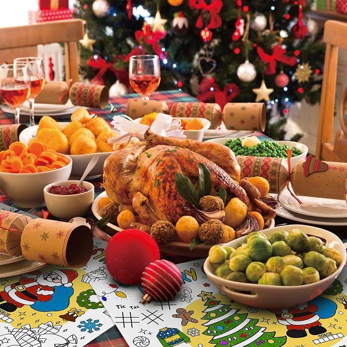 45pcs Christmas Disposable Coloring Placemats Xmas Crafts for Kids Christmas Party Favors Coloring Poster Holiday Party Supplies School Classroom Activities Paper Table Mats