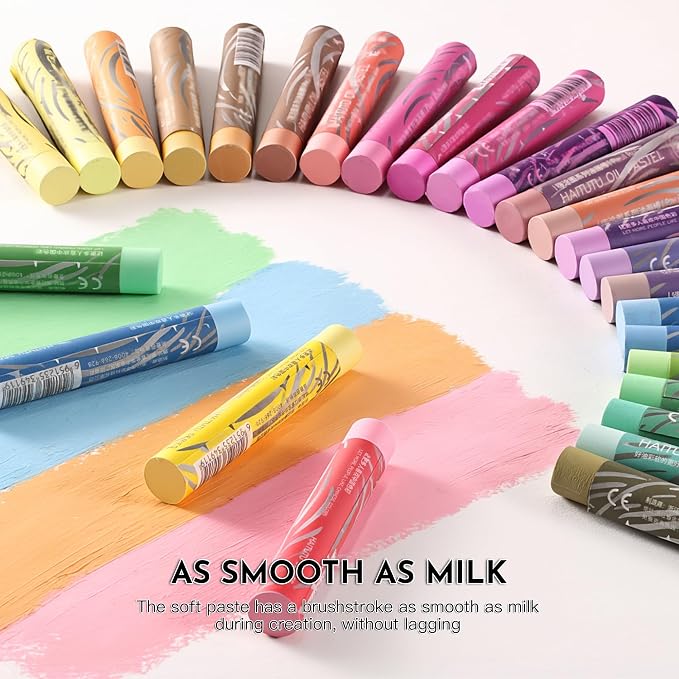 rubens Soft Oil Pastels Set (48 Macaron Colors), Professional Creamy Texture Oil Pastels for Easy Blending, Layering, Dreamy Art Supplies for Artists, Beginners & Adults
