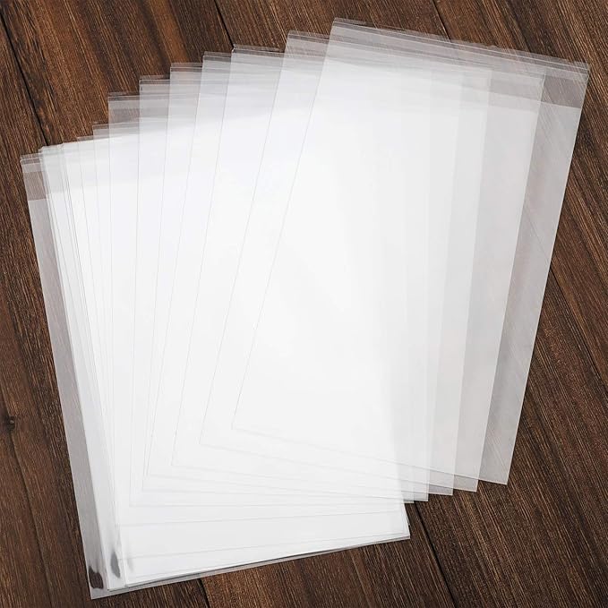 200 pcs Clear 5" x 11" Long Self Seal Cello Cellophane Bags Resealable Poly Bags 2.8 mils for Bakery Cookies Candles Christmas Halloween Party Decorative Pretzel Sticks Lollipops
