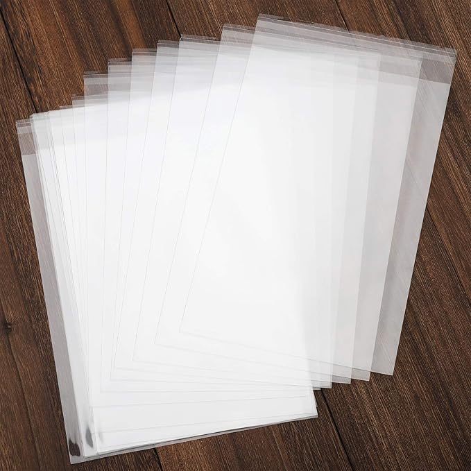 Nobranded 50 pcs Clear 7" x 10" Self Seal Cello Cellophane Bags Resealable Poly Bags 2.8 mils for Cookie, Candy, Gift Bakery, Prints, Photos, Cards & Envelopes, Party Decorative