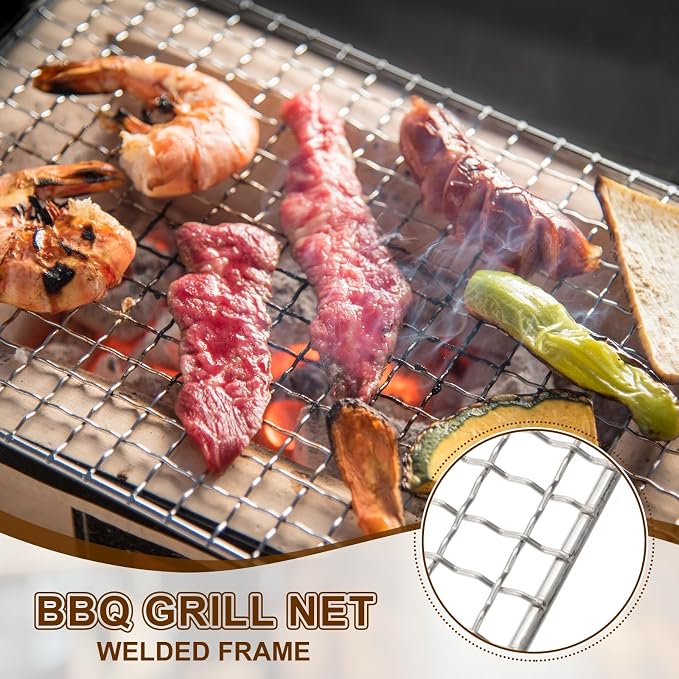 uxcell Cooling Racks, 9.8" x 9.8" Stainless Steel Barbecue BBQ Grill Net Mesh Rack Grate for Cooking, Roasting, Grilling, Oven & Dishwasher Safe, Silver