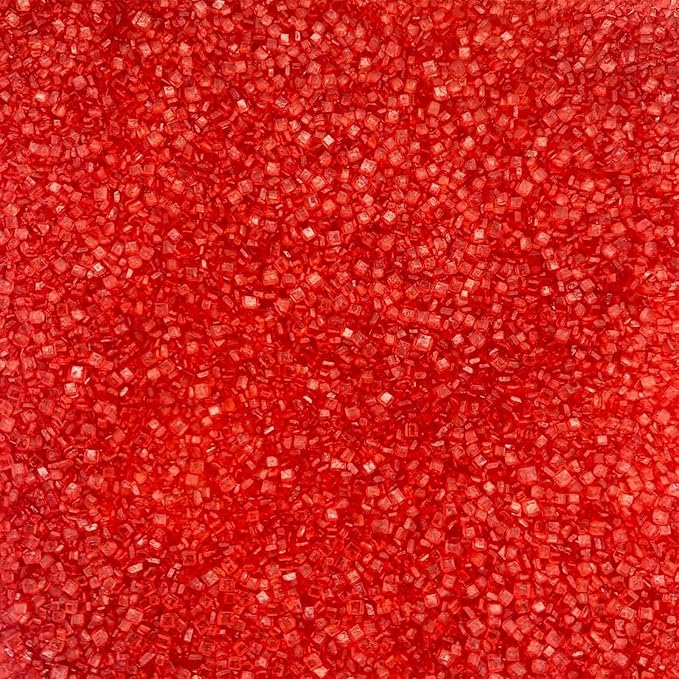 Red Sanding Sugar Sprinkles, 4.6 oz Edible Sparkling Sugar Crystals for Baking Topping, Cupcakes, Cookies, Ice Cream & Cake Decorating, Wedding Party Valentines Christmas Supplies