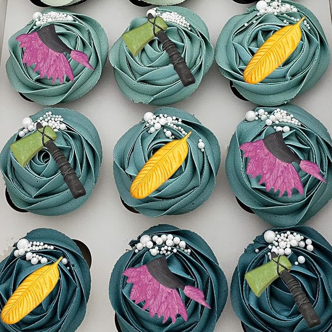 Native American Western Indians Axe Feather Arrow Fondant Mold 1 Pcs for Cake Decoration Candy Sugar Cupcake Topper Cake Polymer Clay Crafts Epoxy Resin