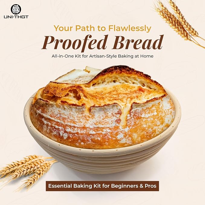 Sourdough Proofing Basket - 9 & 10 Inch Round and Oval Rattan Bread Banneton with Baking Accessories - Fermenting Kit for Bread Making - Gift Baskets for Women