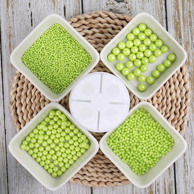ST Patricks Day Sprinkles for Cake Decorating, 7.8Oz Green Pearl Sprinkles 4 Sizes Mix for Cake Cupcake Cookie Baking Donuts Ice Cream Toppings