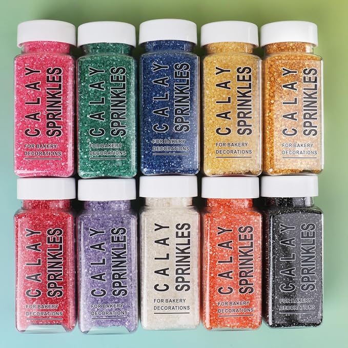 Green Sanding Sugar Sprinkles, 4.6 oz Edible Sparkling Sugar Crystals for Baking Topping, Cupcakes, Cookies, Ice Cream & Cake Decorating, Wedding Party Christmas Supplies