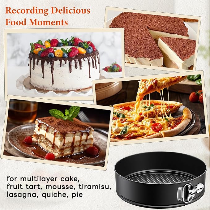 COOLMI 9 Inch Springform Pan for Cheesecake, Nonstick Cheesecake Pan with Removable Bottom, Leak-Resistant Carbon Steel Round Cake Pan, Easy Release Bakeware, Oven Safe to 450°F