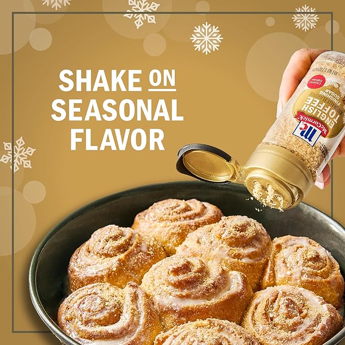 McCormick Finishing Sugar, English Toffee, Limited Edition, Rich & Buttery Sweetness for Hot Chocolate, Cookies, Cake, Pie, Cocktails, and More, 3.7 oz (Pack of 2)