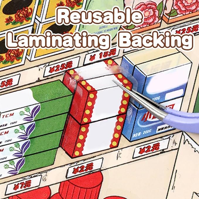10 Sets Big DIY 3D Sticker Scene Book for Kids Adults Make Your Own Shop House Stickers for Gifts Stickers Therapy for Adult Relief Stress Pass The Time Supermarket Bakery Toy Cosmetics Store