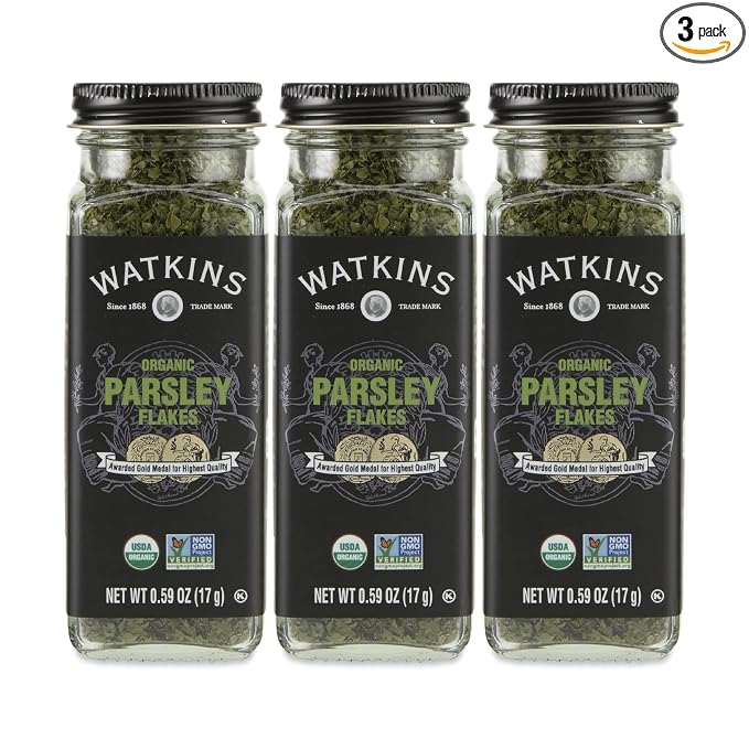 Watkins Gourmet Organic Spice Jar, Parsley Flakes, 0.59 Ounce Jar, 3-Pack