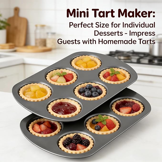 6-Cavity Donut Pan Molds Carbon Stee For Baking Pan, Nonstick & Dishwasher Safe 12.5 x 8.5” Doughnut Pan, Steel Donut Trays, Makes Perfect Bagels and Cake Donuts Cookies & Fondant