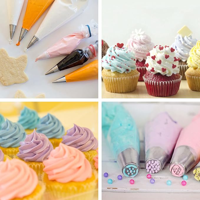 Piping Bags, Pastry Bags 14Inch 100pcs, Disposable Icing Piping Pastry Bags For Cookie/Cake Decorating Supplies, Anti Burst And Non-Slip Thicken Cake Decorating Bags