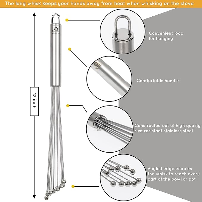 Stanless Steel Whisk (Extra Large 12 inch Stanless Ball Whisk)