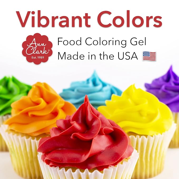Black and Red Food Coloring Gel Bundle Made in the USA by Ann Clark