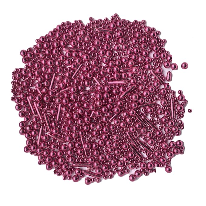 Sprinkles Pink Pearl Sugar Candy Mix Size Baking Cake Decorations Cupcake Toppers Celebrations Shaker Jar Wedding Shower Party (120g/4.2oz）