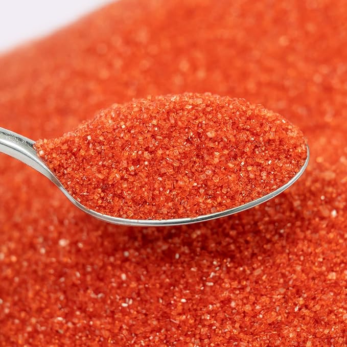 Red Sanding Sugar Sprinkles for Baking, 7 oz - 198g. Edible Sparkling Sugar Crystals for Cakes, Cupcakes, Cookies, Ice Cream & Desserts, Decorative Sugar for Holiday and Party Treats