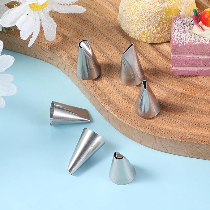6Pcs 79 80 81 102 103 104 Cake Piping Tips, Cake Decorating Supplies Piping Tips