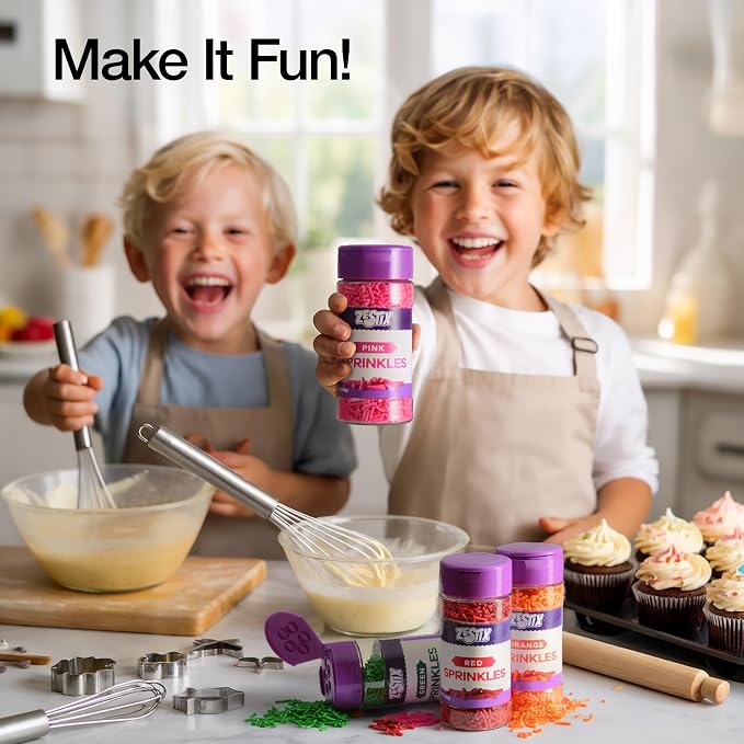 Pink Sprinkles 3 oz Bottle | Jimmies Sprinkles for Cake Decorating | Dessert Topping for Baking, Cupcakes, Cookies, Ice Cream, Holidays & Baby Showers