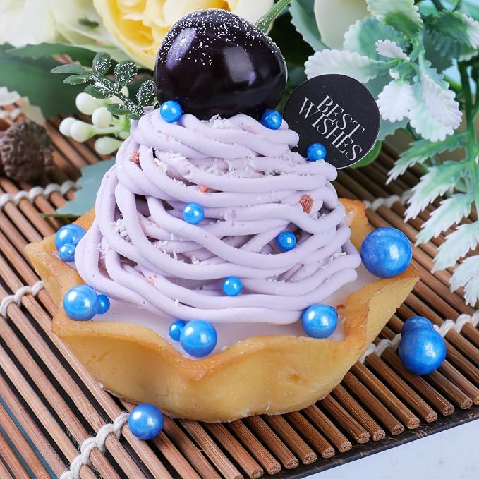 Blue Pearl Sprinkles for Cake Decorating, 130g/4.6oz Edible Pearl Sprinkles, Baking Cupcakes, Donuts, Macarons Toppings