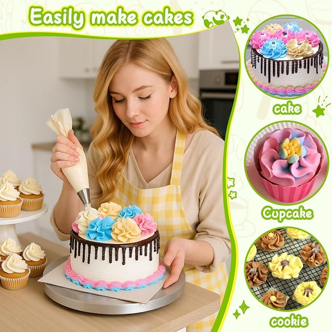 Suuker Ball Russian Piping Tips, 3 Pieces, Stainless Steel | Cake Decorating, Frosting Icing, For Cupcakes, Cake, Cookie