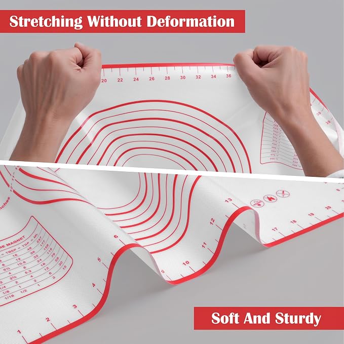 BlueBark 2 PCS - 24"L x 20"W Non-stick Silicone Baking Mat for Pastry & Dough, Sourdough Bread Making Tools, Kitchen Counter, Cooking Enthusiasts