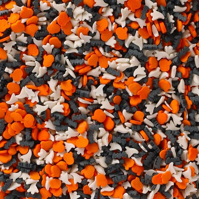 Halloween Sprinkles Bulk - 1.2 Pounds - Bat, Pumpkin & Ghosts Confetti Sprinkles - Spooky Toppings - Great for Cookies, Cupcakes, Cakes, Fall