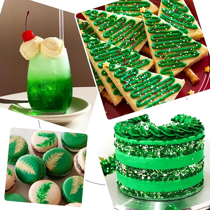 Food Coloring - 240ml Liquid Vivid Food Coloring for Baking, Cake Decorating, Icing, Cookie, Fondant and Macaron - Tasteless Concentrated Food Color Dye for DIY Soap Making and Crafts (Green)