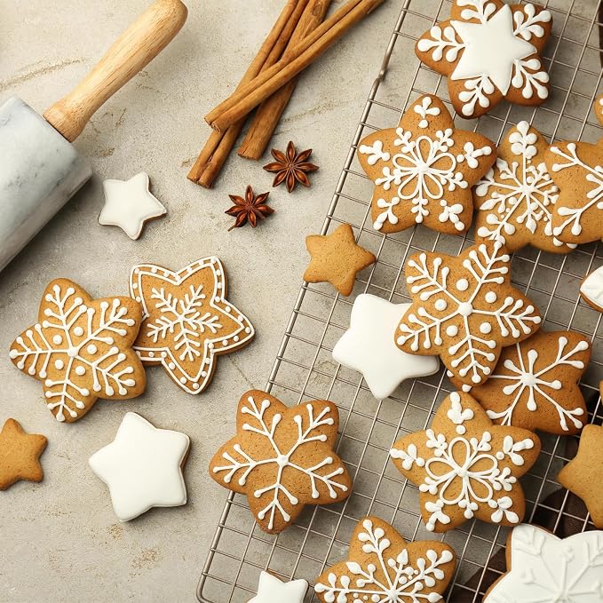 ALLTOP Star Cookie Cutters Set – 4 Pcs Different Sized Biscuit Cutter, Donut & English Muffin Cutter for Baking