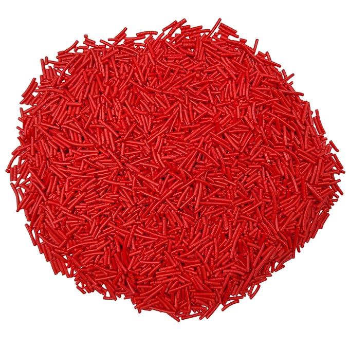 Jimmies Sprinkles, Edible Jimmy Sprinkles, Red Crunchy Jimmies Mix for Cake Decorating, Edible Cookie Cupcake Decorations for Halloween Baking and Christmas Party Treats