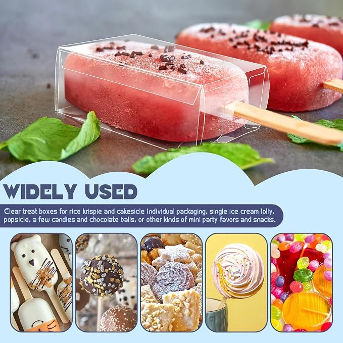 CZWESTC 45 Pcs Cakesicle Rice Krispie Treat Boxes 3.5x2.4x1.38 | Elegant commercial-grade packaging solution perfectly tailored for upscale weddings, bakeries, parties, and DIY gifts.