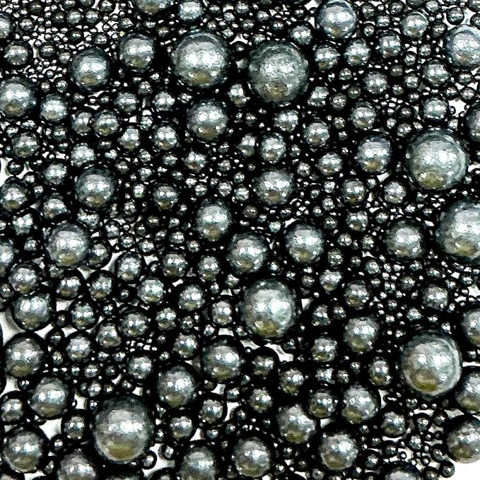 Sprinkles Edible Black Pearl Sugar Sprinkles Candy 142g/5.01oz Mix Size Black Pearls Baking Cupcake Toppers Cookie Ice Cream Decorations for Wedding Parties Valentines Day Halloween Christmas