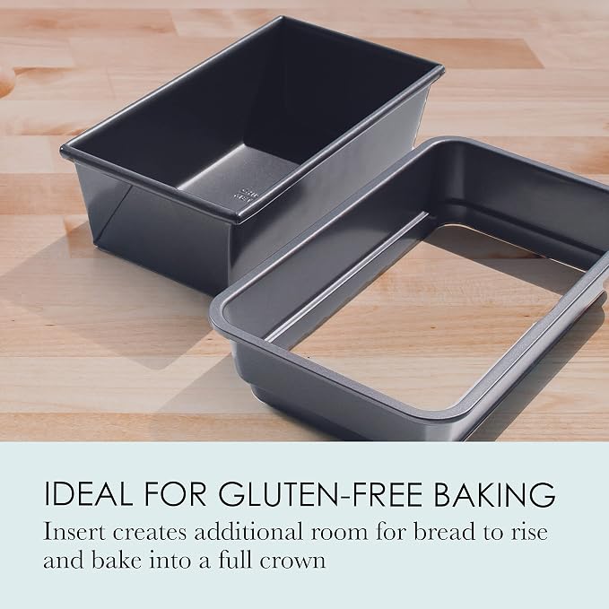 Chicago Metallic Professional Gluten-Free Loaf Pan, Perfect for baking bread, cake, and more 9-inch by 4.25-inch, Silver