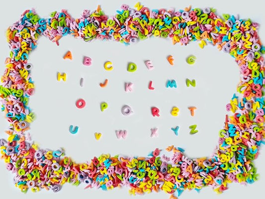 Colorful edible school enrollment Letters Sprinkles- Sugar decoration for the start of school - ABC alphabet figures for cakes and cupcakes Decorating, 3.17oz