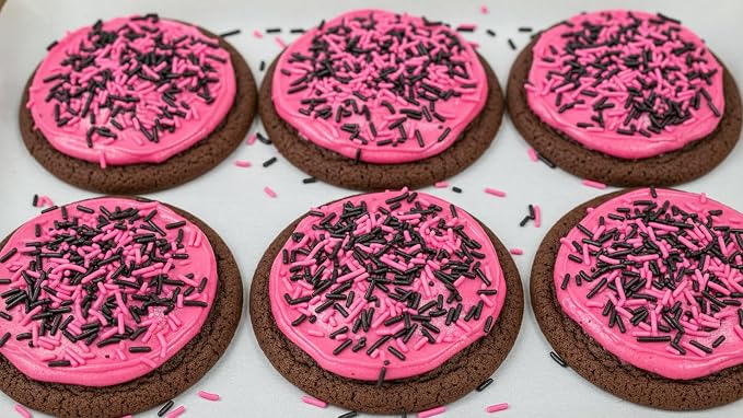 NCS Pink & Black Jimmies Edible Sprinkles – Cupcake, Cake & Cookie Decorations, 7 oz