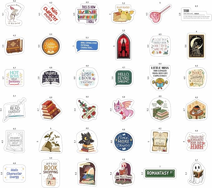 100Pcs Fantasy Book Stickers for Kindle Adult - Bookish & Reading Decals, Book Stickers Fantasy - Gifts for Men & Women