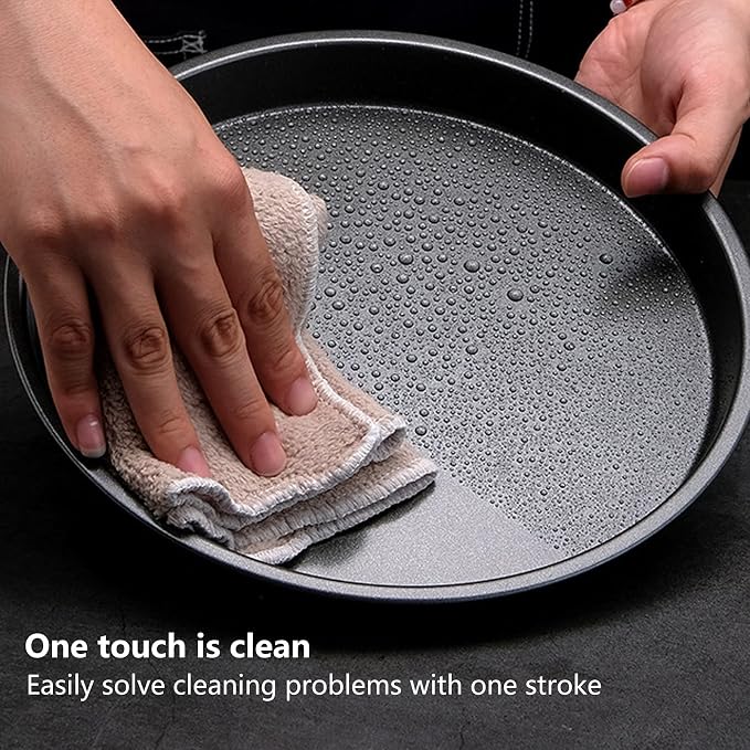 2Pcs Pizza Pan for Oven, 9 inch Deep Dish Pizza Pan Round Baking Tray, Non Stick Thickened Carbon Steel Pizza Pan for Home Kitchen Baking Cookie Pie Pizza Cake, Dishwasher Safe (9in)