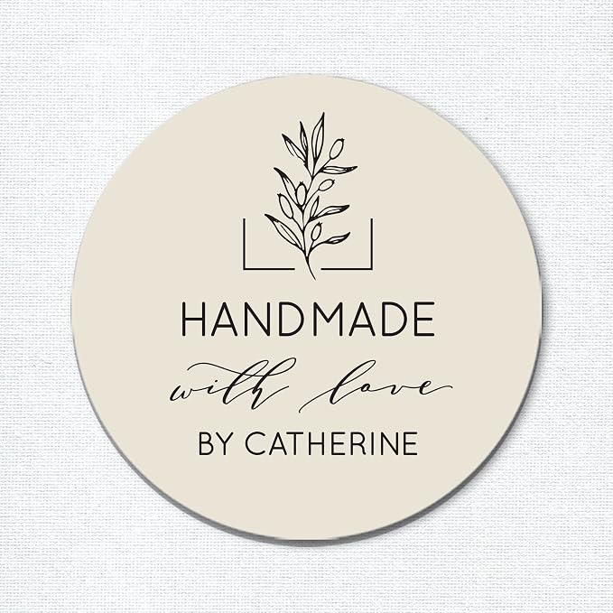 Made with Love Stickers, Handmade Gift Stickers, Personalized Food Labels, Favor Labels, Baked Good Stickers