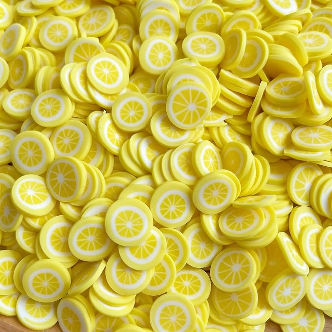 CCUUHJ 100g Christmas Candy Cane Slices Fake Sprinkles Resin Fake Candy Sprinkles Clay Sprinkles Polymer Sprinkles Polymer Clay Slices for Nail Art DIY Crafts Cake Phone(Yellow)