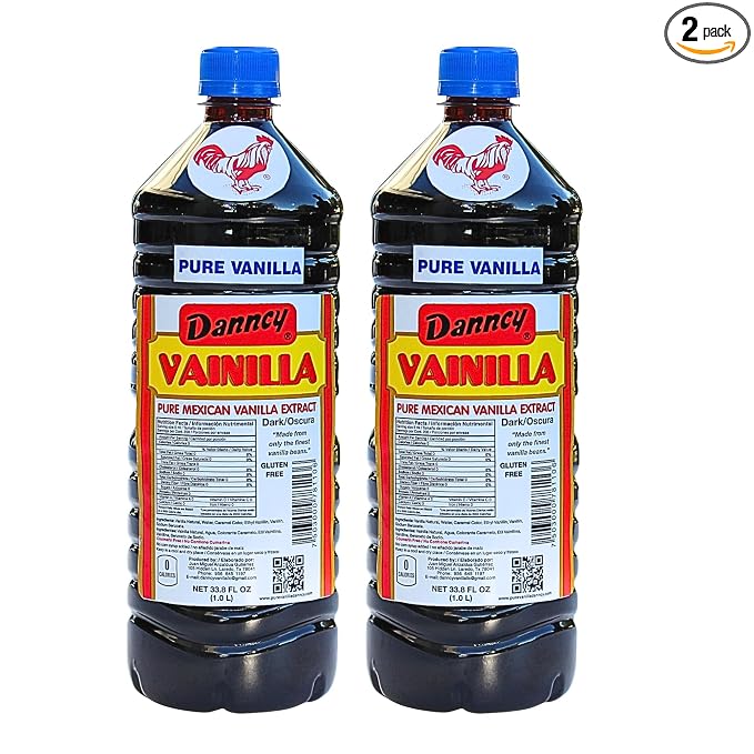 Danncy Vanilla Dark 33.8 fl oz (1L) 2 Pack Authentic Mexican Vanilla Extract