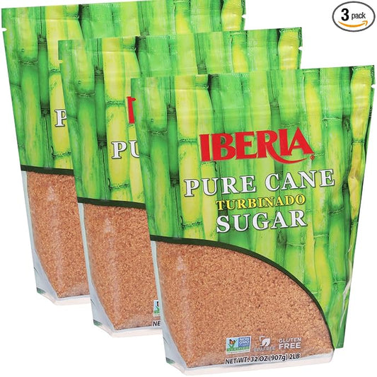 Iberia Pure Cane Raw Turbinado Sugar 2 lb. (Pack of 3)